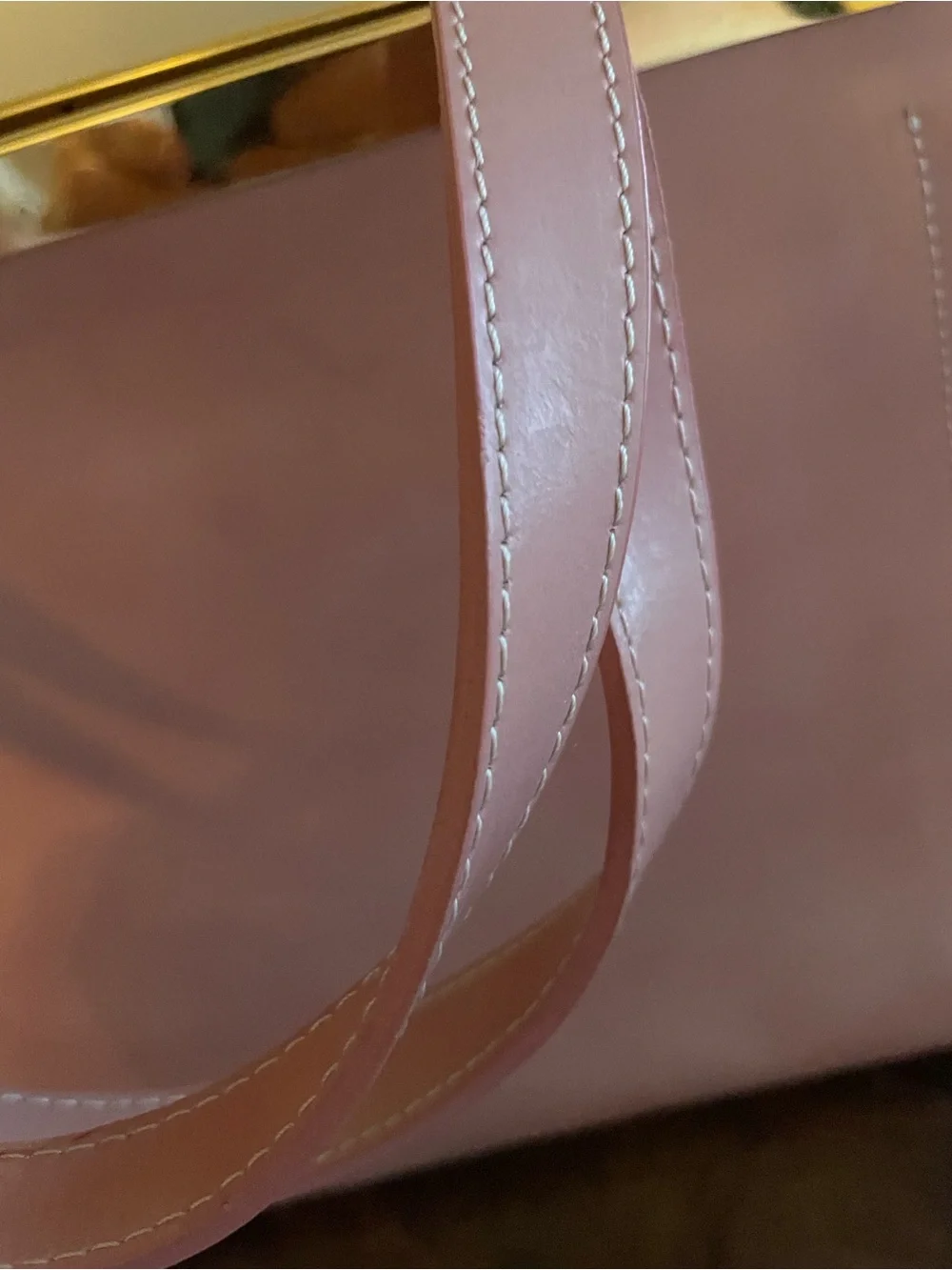 Alberta Di Canio Blush Pink Tote with Gold Accent - Picture 4 of 16